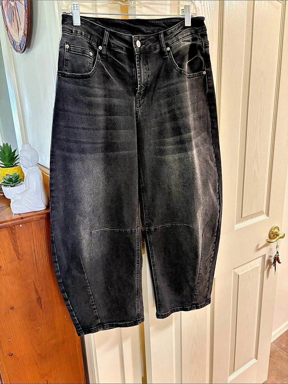 SIDEFEEL Women's Cropped Black Jeans Size 8